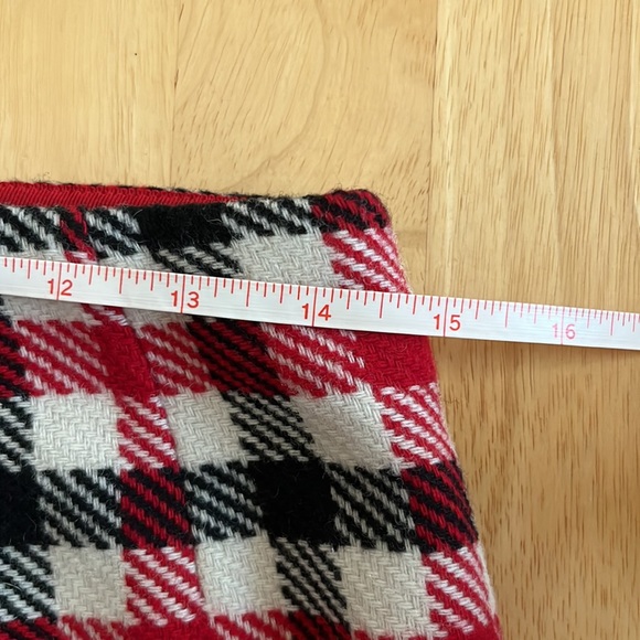 Talbots wool plaid mini skirt red black and cream - Picture 6 of 6